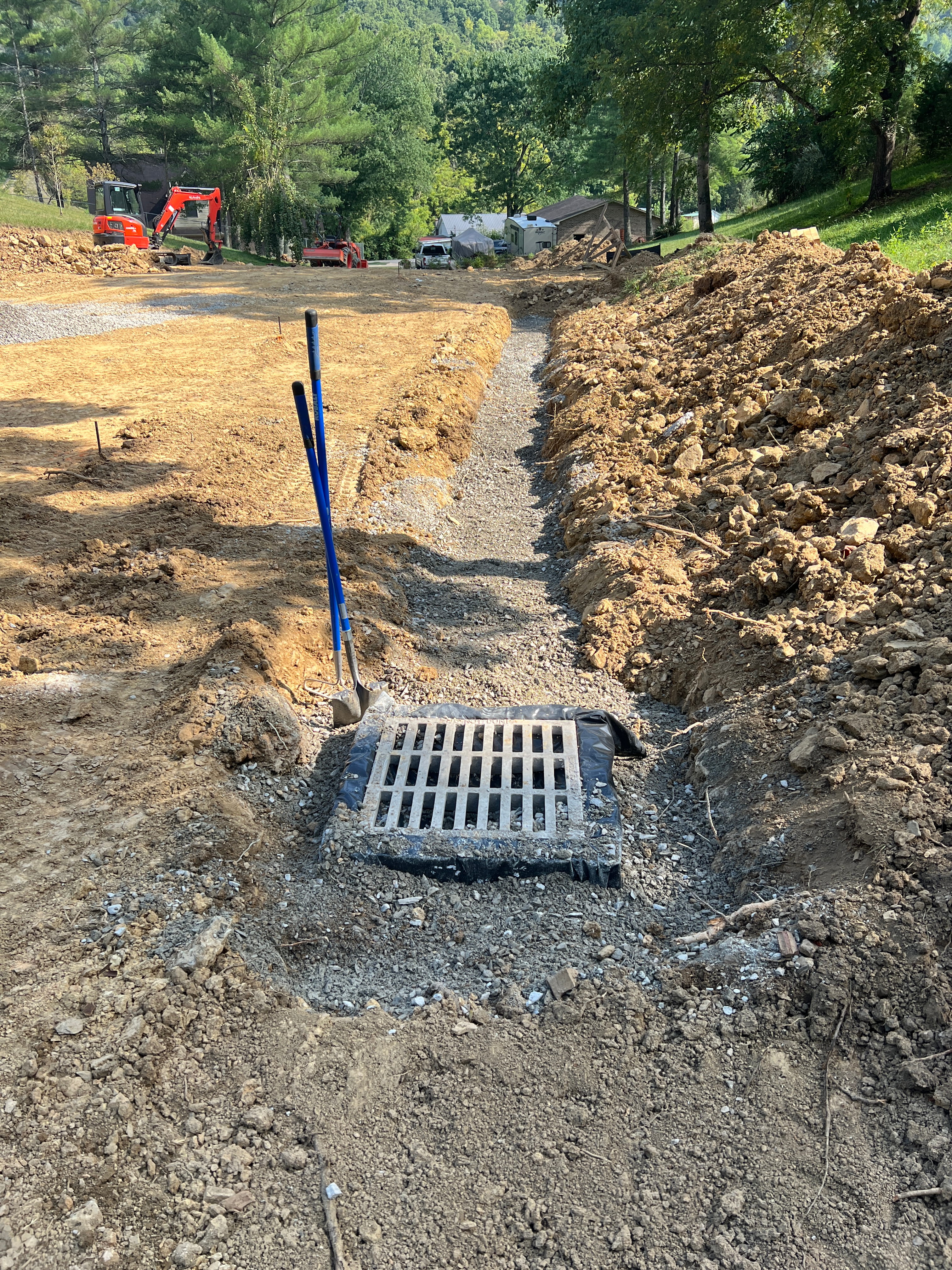 Drainage installation project completed by ECR Excavating in East Tennessee