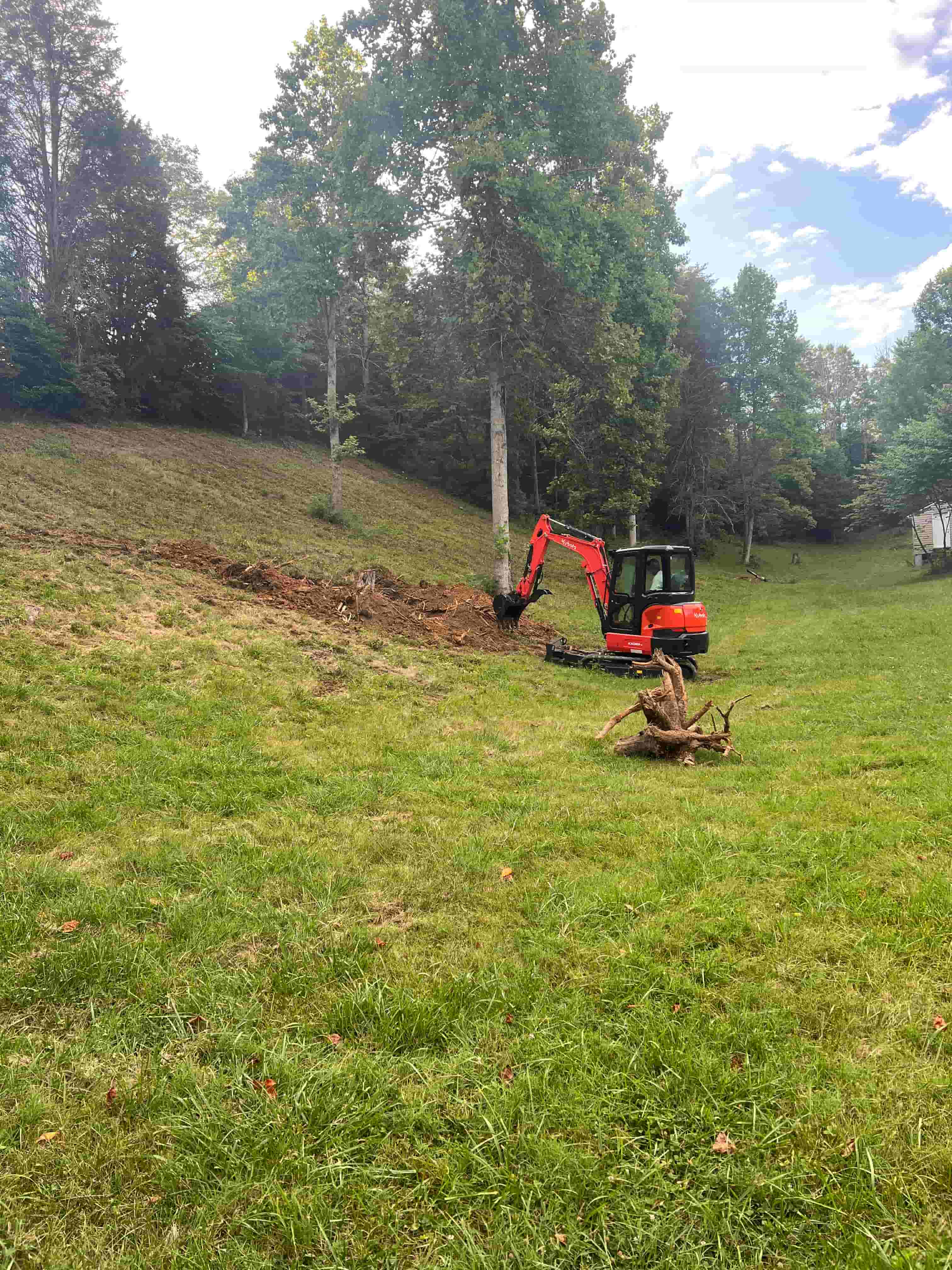 Stump removal service by ECR Excavating